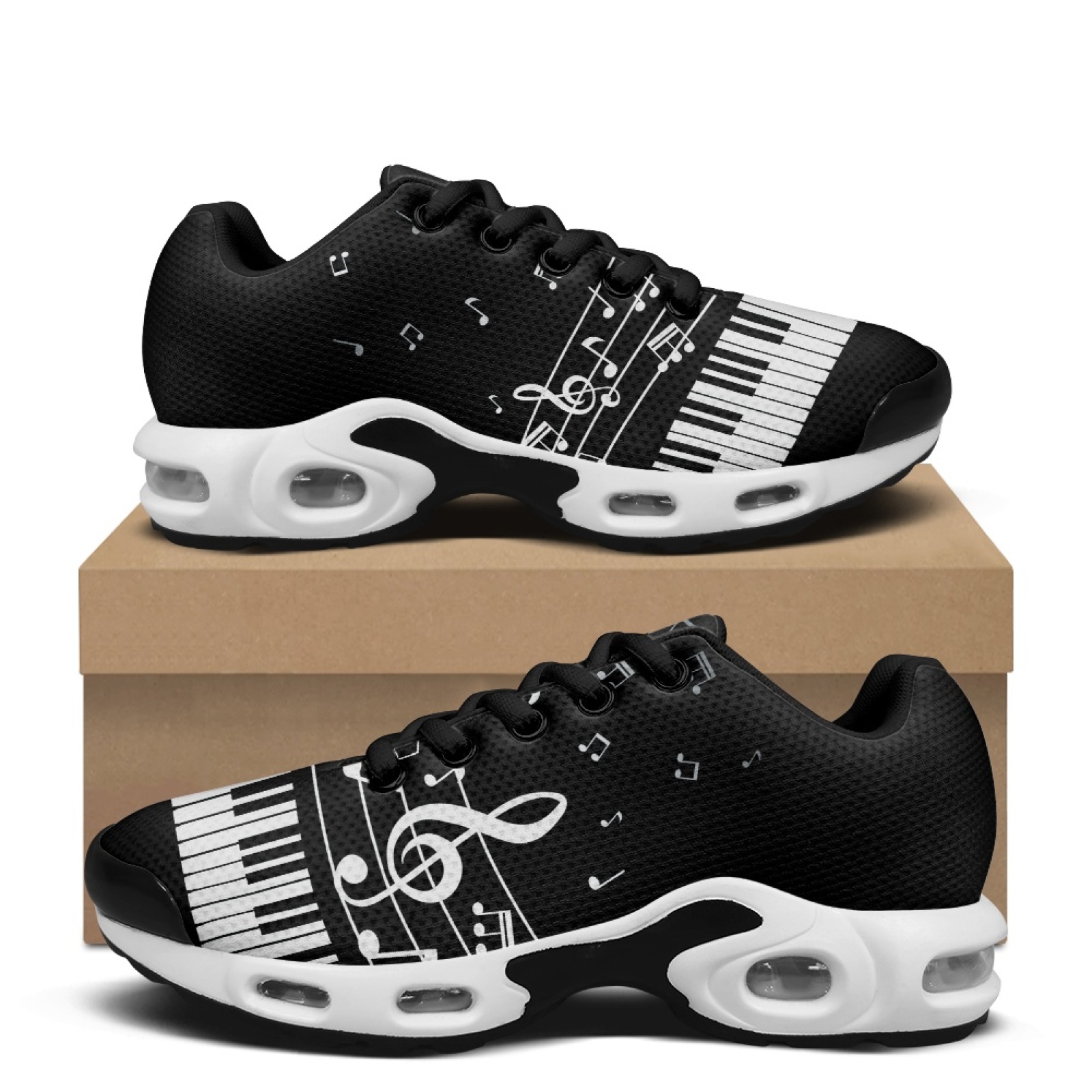 Air Cushion Jogger Shoes Men - PENSTROLL Piyano Notaları Desenli Modern Spor